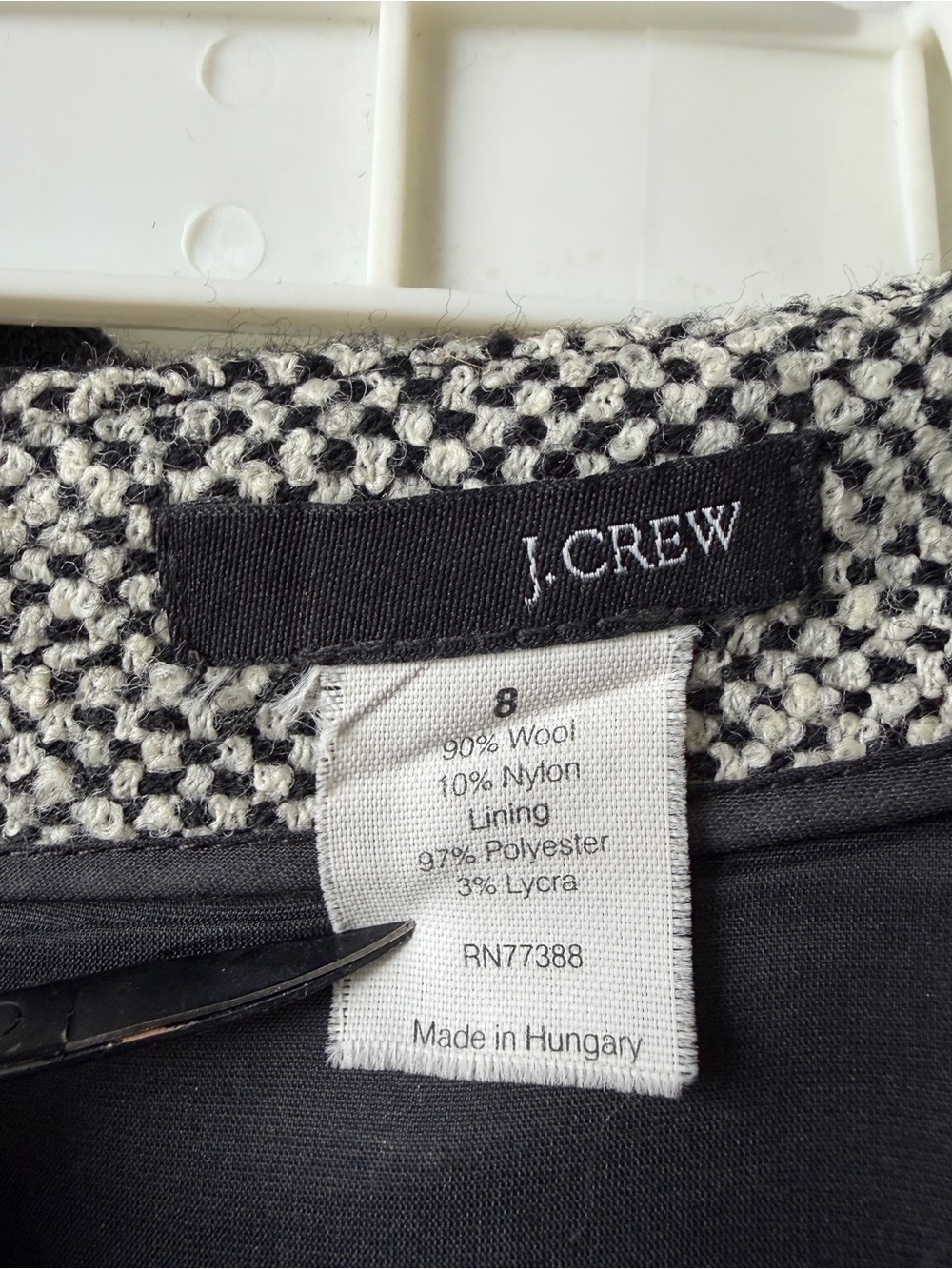 J. Crew Black Double-Breasted Cropped Blazer and Tweed Skirt - Picture 4 of 5